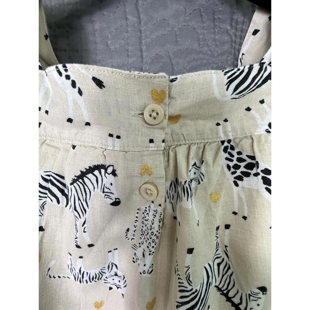 koala kids girls beige zebra novelty print dress cotton & linen blend size 5T - Picture 3 of 9